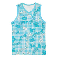 Polu Aloha Hawaii Basketball Jersey Plumeria Lei With Palaka Motif LT14 Unisex Blue - Polynesian Pride