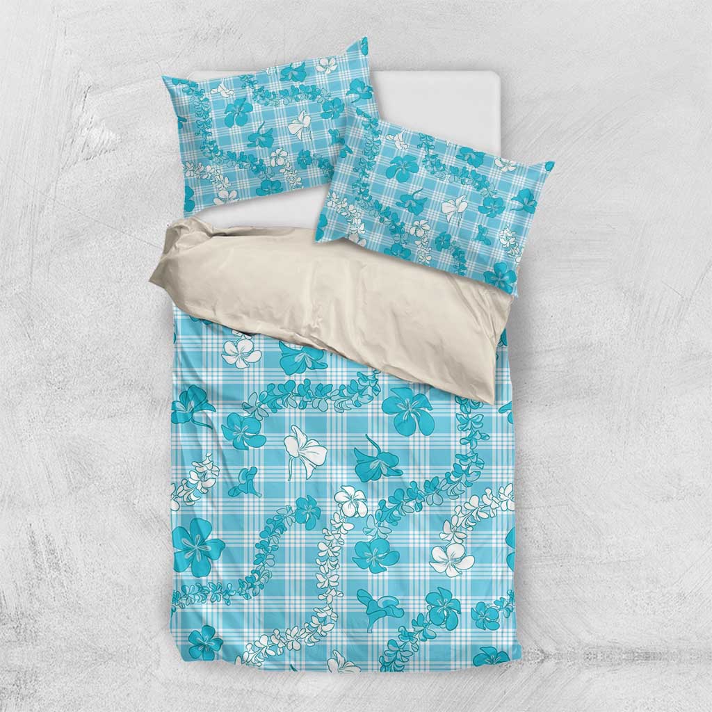 Polu Aloha Hawaii Bedding Set Plumeria Lei With Palaka Motif - Polynesian Pride
