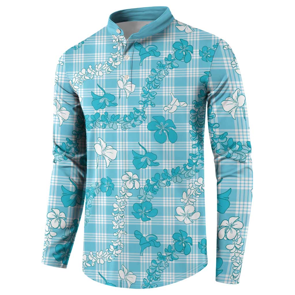 Polu Aloha Hawaii Button Sweatshirt Plumeria Lei With Palaka Motif LT14 - Polynesian Pride