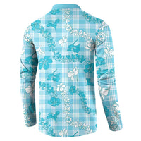 Polu Aloha Hawaii Button Sweatshirt Plumeria Lei With Palaka Motif LT14 - Polynesian Pride