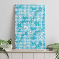 Polu Aloha Hawaii Canvas Wall Art Plumeria Lei With Palaka Motif - Polynesian Pride