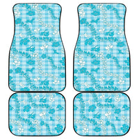 Polu Aloha Hawaii Car Mats Plumeria Lei With Palaka Motif - Polynesian Pride