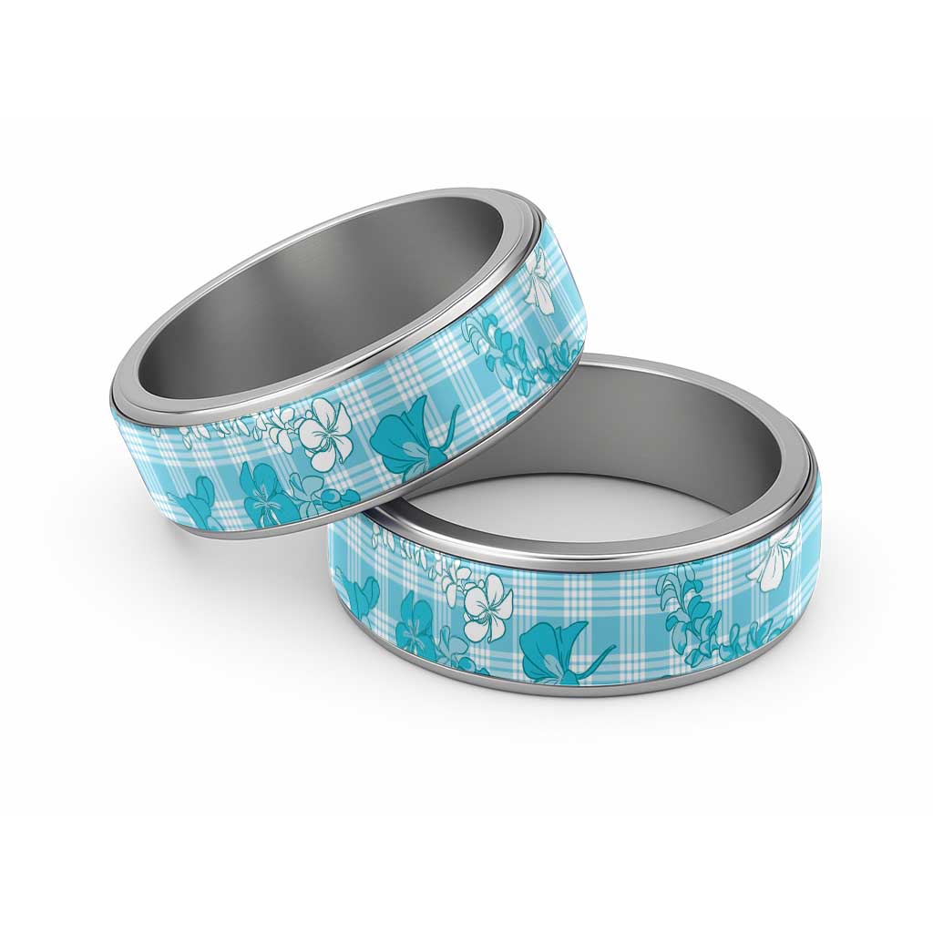 Polu Aloha Hawaii Classic Ring Plumeria Lei With Palaka Motif - Polynesian Pride