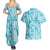Polu Aloha Hawaii Couples Matching Summer Maxi Dress and Hawaiian Shirt Plumeria Lei With Palaka Motif - Polynesian Pride