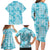 Polu Aloha Hawaii Family Matching Long Sleeve Bodycon Dress and Hawaiian Shirt Plumeria Lei With Palaka Motif - Polynesian Pride