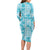 Polu Aloha Hawaii Family Matching Long Sleeve Bodycon Dress and Hawaiian Shirt Plumeria Lei With Palaka Motif - Polynesian Pride
