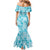 Polu Aloha Hawaii Family Matching Mermaid Dress and Hawaiian Shirt Plumeria Lei With Palaka Motif - Polynesian Pride