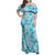 Polu Aloha Hawaii Family Matching Off Shoulder Maxi Dress and Hawaiian Shirt Plumeria Lei With Palaka Motif - Polynesian Pride