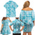 Polu Aloha Hawaii Family Matching Off Shoulder Short Dress and Hawaiian Shirt Plumeria Lei With Palaka Motif - Polynesian Pride
