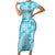 Polu Aloha Hawaii Family Matching Short Sleeve Bodycon Dress and Hawaiian Shirt Plumeria Lei With Palaka Motif - Polynesian Pride