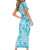 Polu Aloha Hawaii Family Matching Short Sleeve Bodycon Dress and Hawaiian Shirt Plumeria Lei With Palaka Motif - Polynesian Pride
