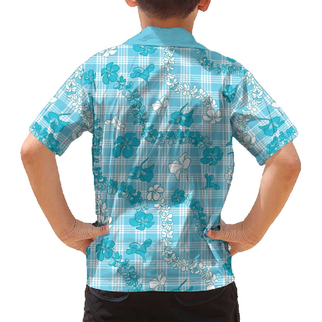 Polu Aloha Hawaii Family Matching Summer Maxi Dress and Hawaiian Shirt Plumeria Lei With Palaka Motif - Polynesian Pride