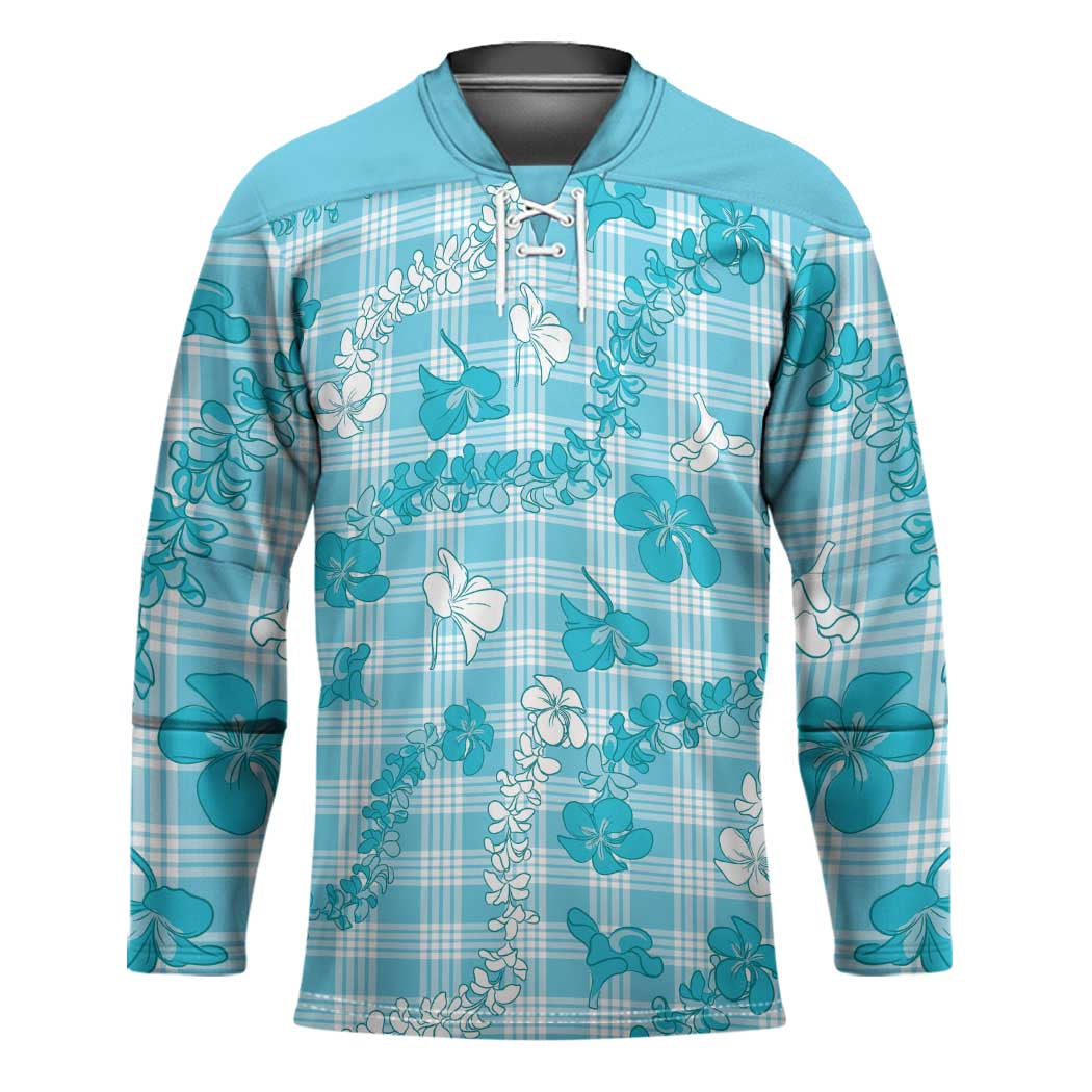 Polu Aloha Hawaii Hockey Jersey Plumeria Lei With Palaka Motif - Polynesian Pride