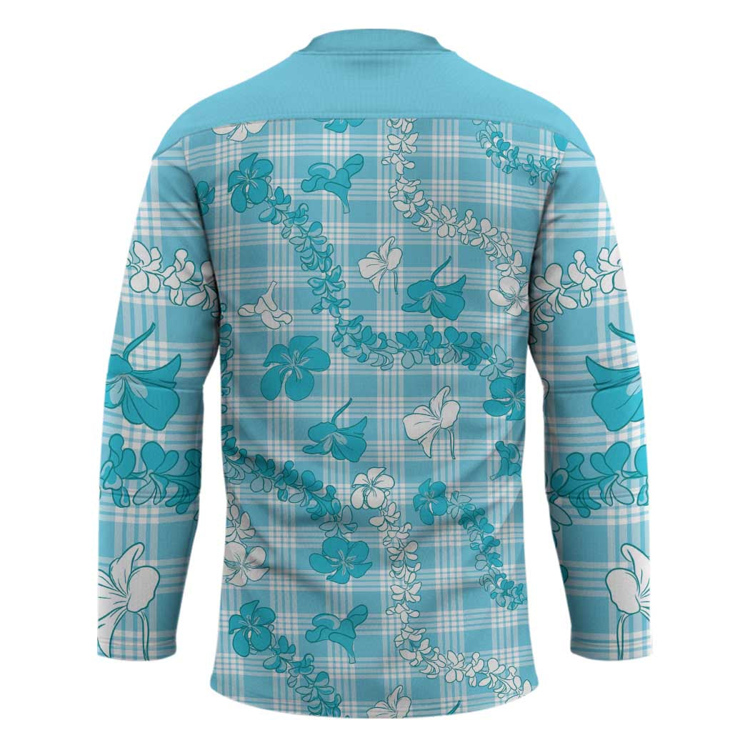 Polu Aloha Hawaii Hockey Jersey Plumeria Lei With Palaka Motif - Polynesian Pride