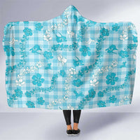 Polu Aloha Hawaii Hooded Blanket Plumeria Lei With Palaka Motif - Polynesian Pride