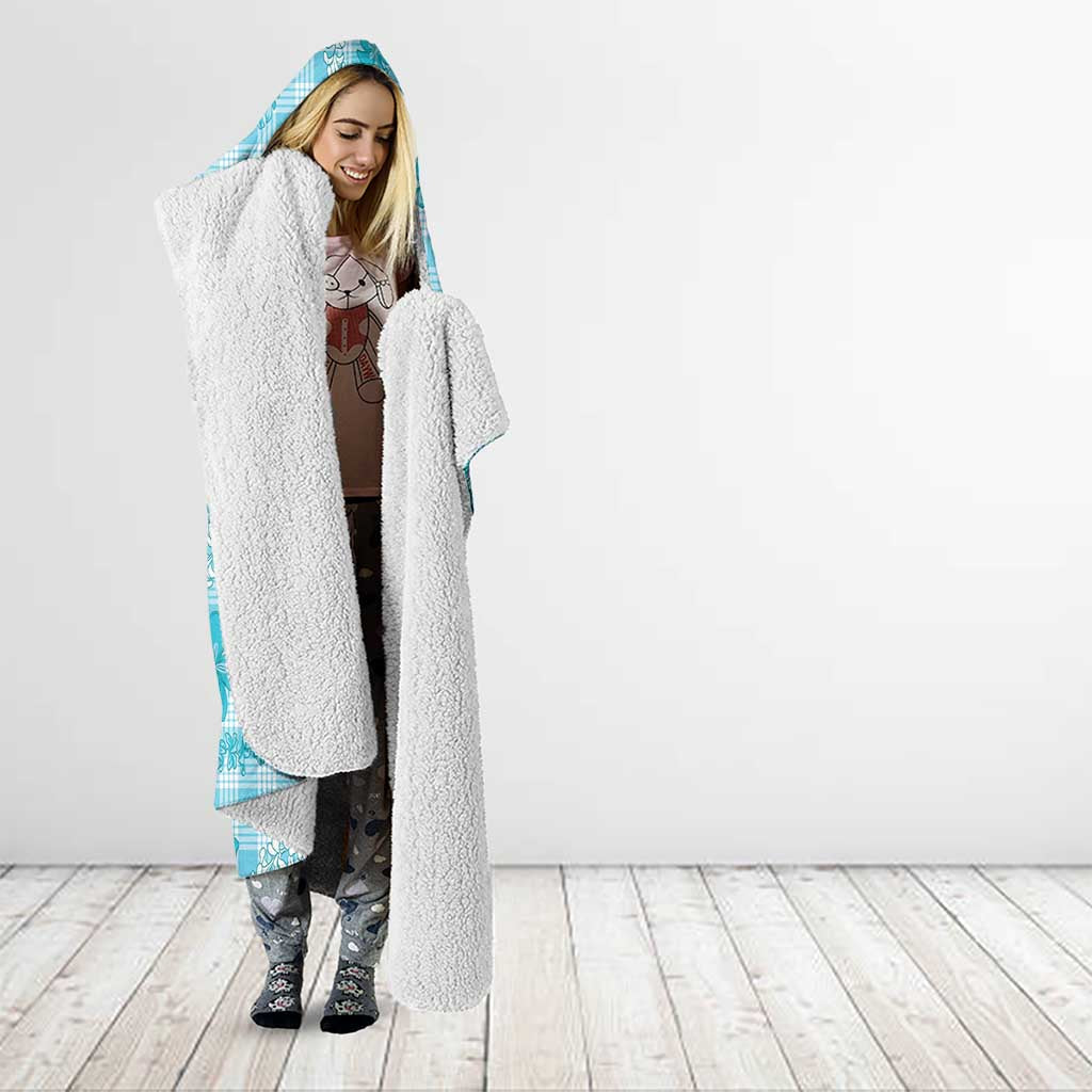 Polu Aloha Hawaii Hooded Blanket Plumeria Lei With Palaka Motif - Polynesian Pride