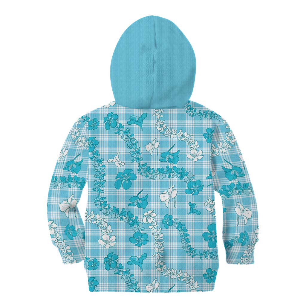 Polu Aloha Hawaii Kid Hoodie Plumeria Lei With Palaka Motif - Polynesian Pride