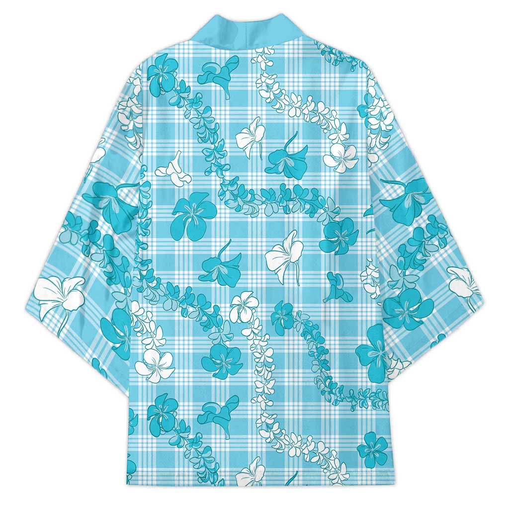 Polu Aloha Hawaii Kimono Plumeria Lei With Palaka Motif - Polynesian Pride