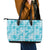 Polu Aloha Hawaii Leather Tote Bag Plumeria Lei With Palaka Motif - Polynesian Pride