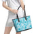 Polu Aloha Hawaii Leather Tote Bag Plumeria Lei With Palaka Motif - Polynesian Pride