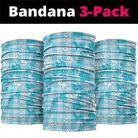 Polu Aloha Hawaii Neck Gaiter Plumeria Lei With Palaka Motif LT14 package One Size: 25*50cm Blue - Polynesian Pride
