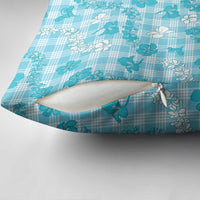 Polu Aloha Hawaii Pillow Cover Plumeria Lei With Palaka Motif - Polynesian Pride