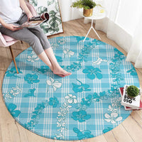 Polu Aloha Hawaii Round Carpet Plumeria Lei With Palaka Motif - Polynesian Pride