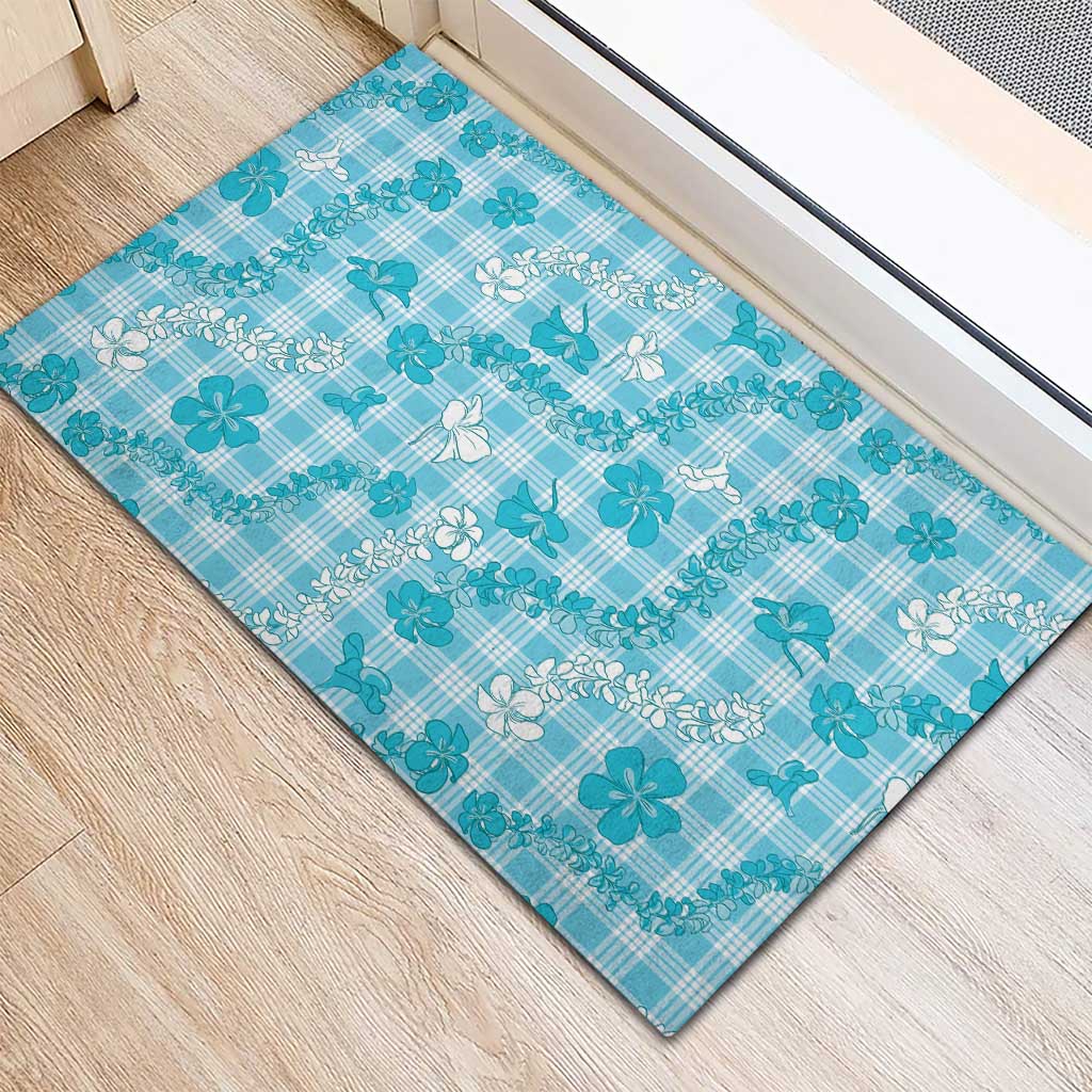 Polu Aloha Hawaii Rubber Doormat Plumeria Lei With Palaka Motif - Polynesian Pride