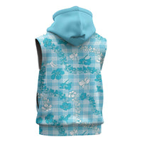 Polu Aloha Hawaii Sleeveless Hoodie Plumeria Lei With Palaka Motif LT14 - Polynesian Pride