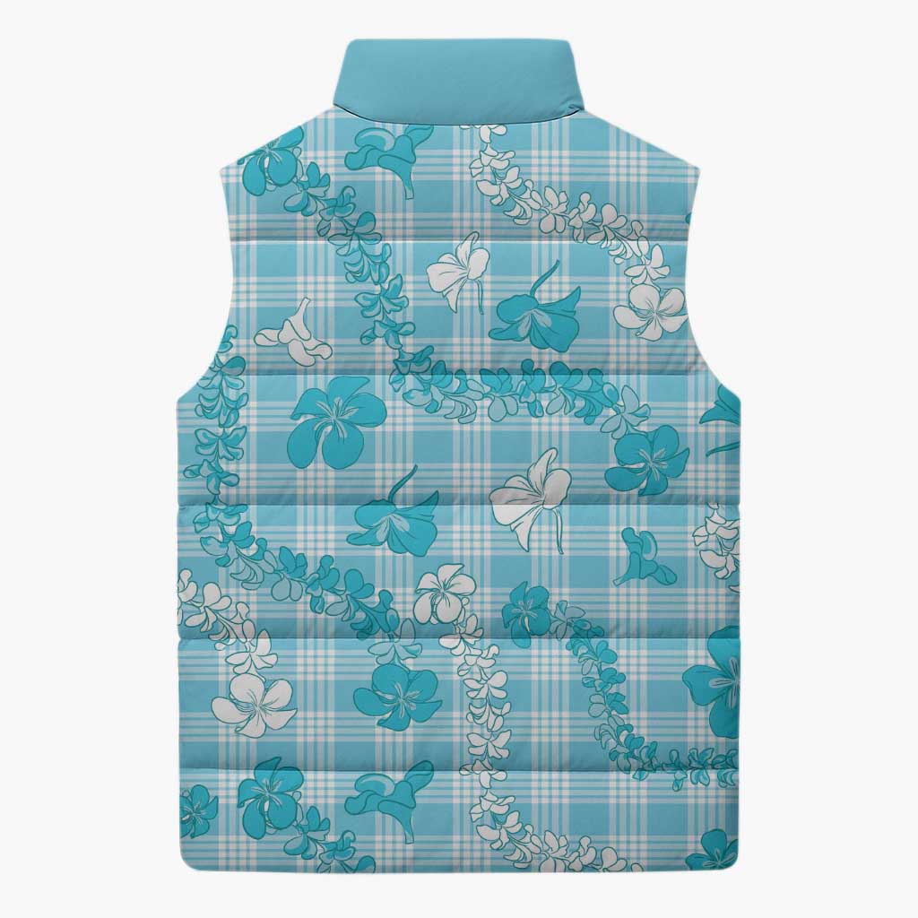 Polu Aloha Hawaii Sleeveless Puffer Jacket Plumeria Lei With Palaka Motif LT14 - Polynesian Pride