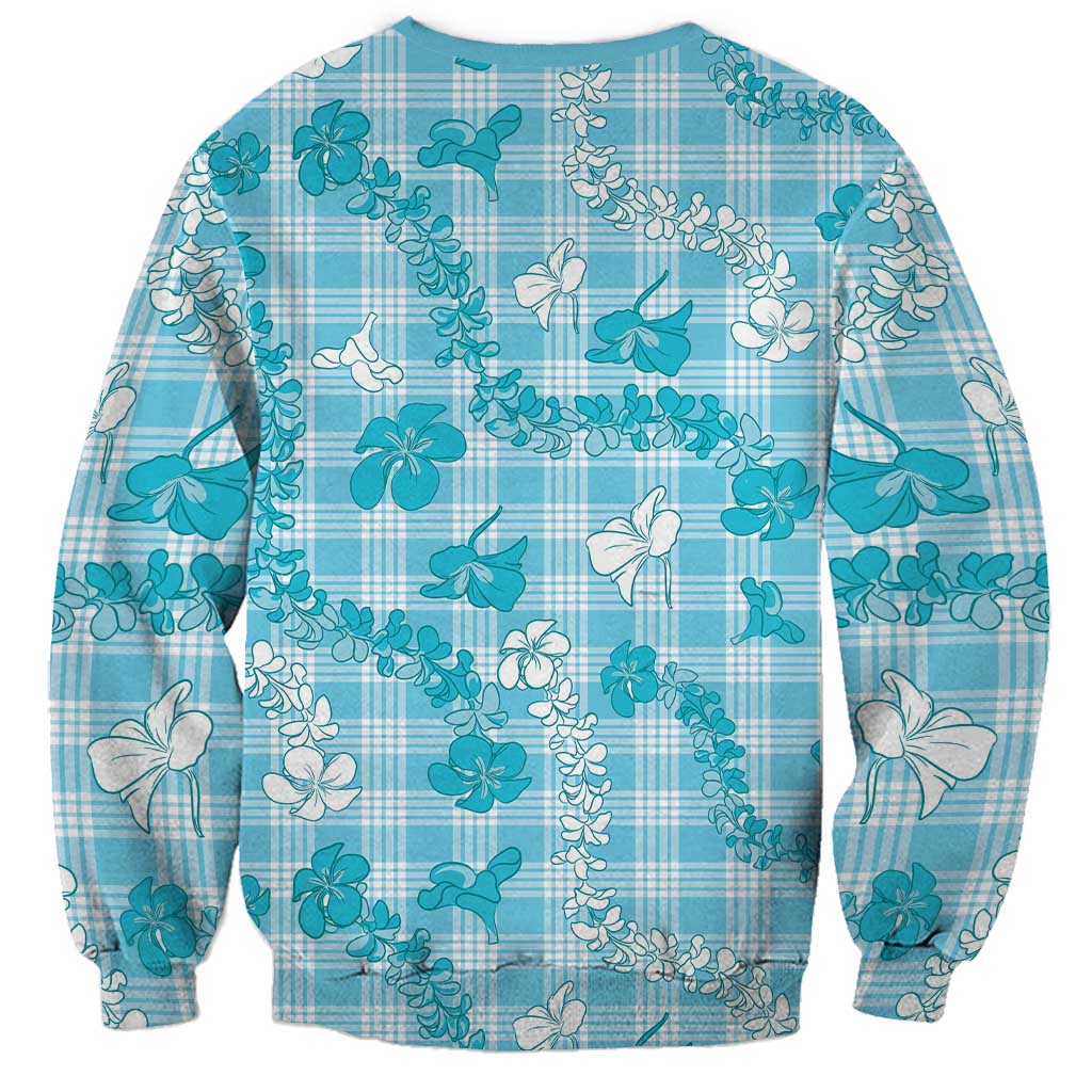 Polu Aloha Hawaii Sweatshirt Plumeria Lei With Palaka Motif LT14 - Polynesian Pride