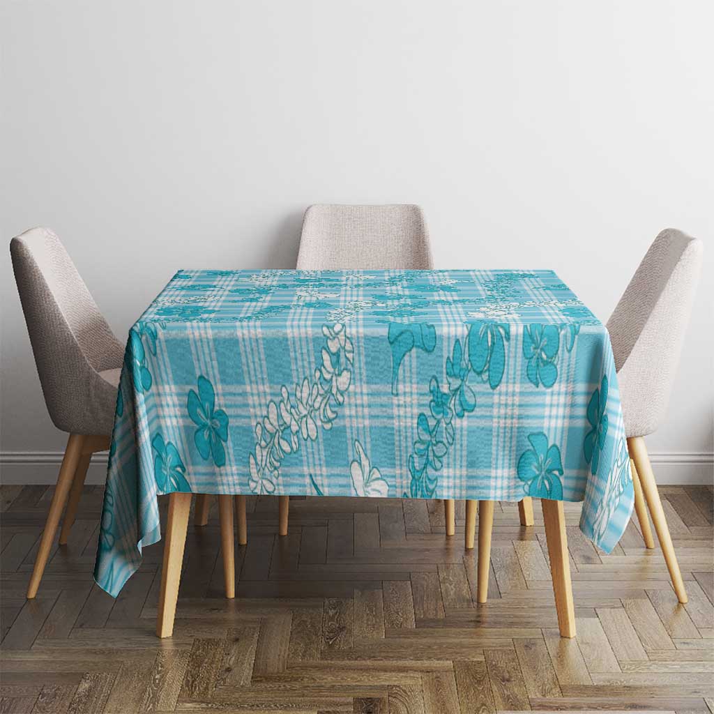 Polu Aloha Hawaii Tablecloth Plumeria Lei With Palaka Motif - Polynesian Pride