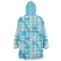 Polu Aloha Hawaii Wearable Blanket Hoodie Plumeria Lei With Palaka Motif - Polynesian Pride