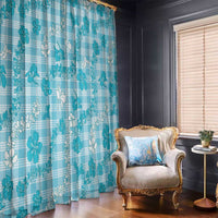 Polu Aloha Hawaii Window Curtain Plumeria Lei With Palaka Motif LT14 - Polynesian Pride