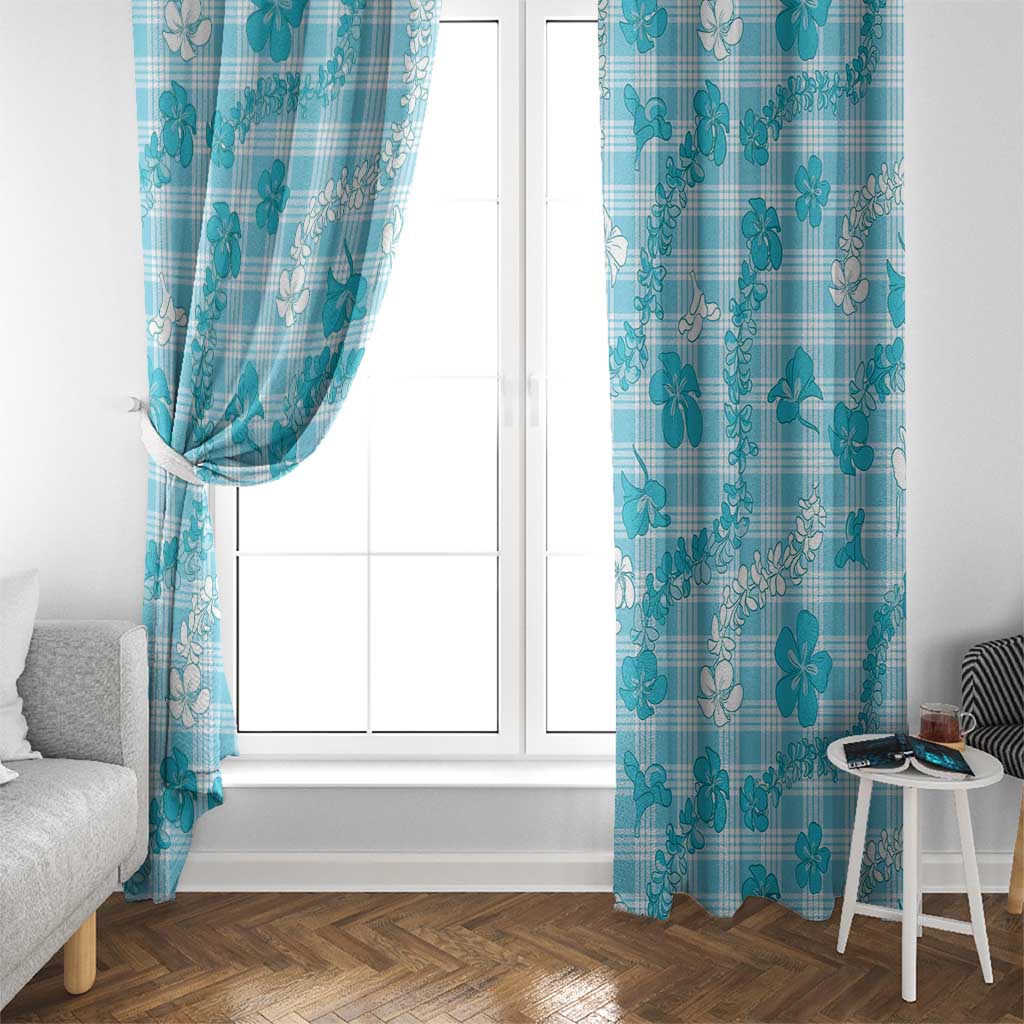 Polu Aloha Hawaii Window Curtain Plumeria Lei With Palaka Motif LT14 - Polynesian Pride