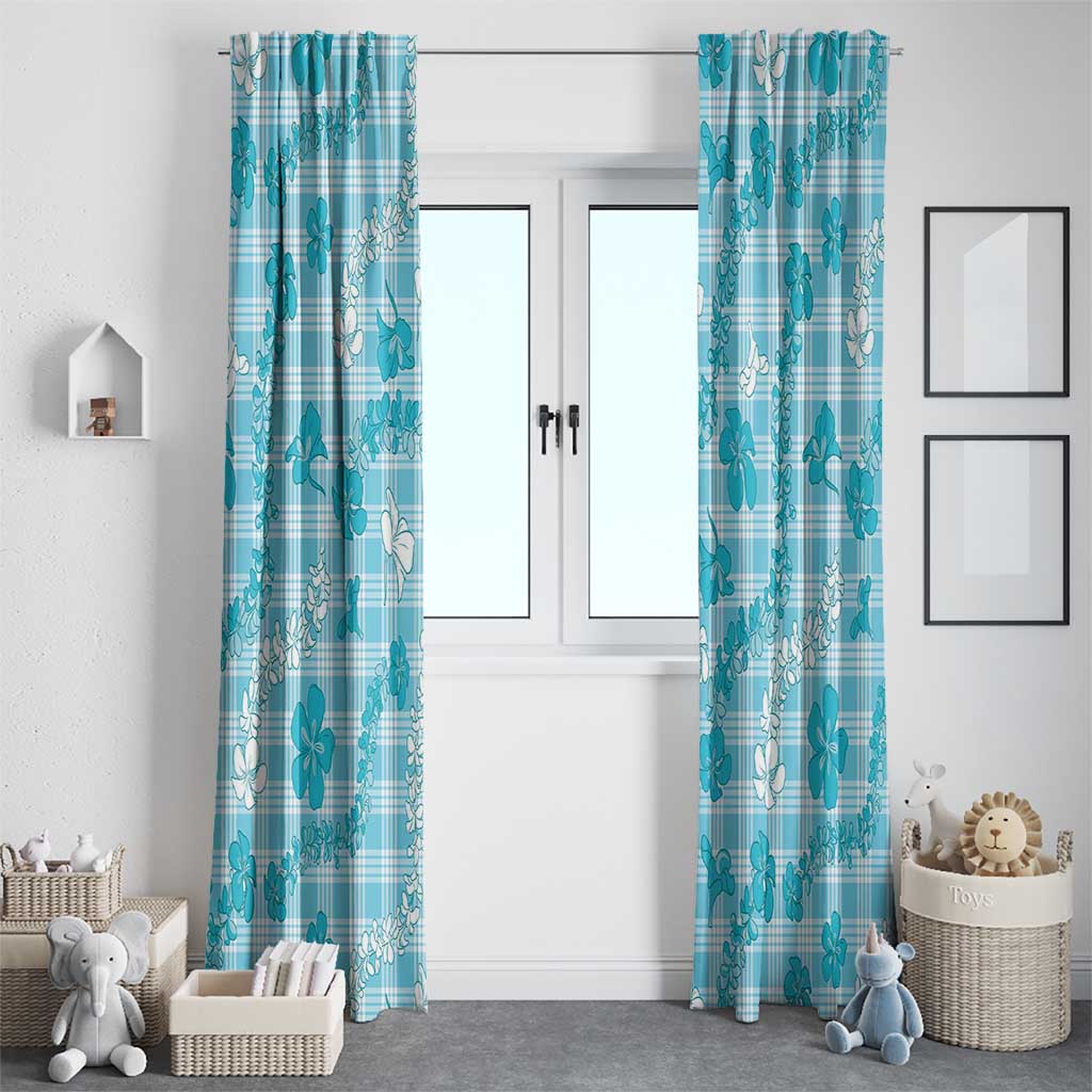 Polu Aloha Hawaii Window Curtain Plumeria Lei With Palaka Motif LT14 - Polynesian Pride