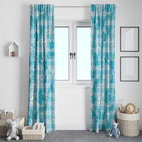Polu Aloha Hawaii Window Curtain Plumeria Lei With Palaka Motif LT14 - Polynesian Pride