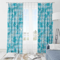 Polu Aloha Hawaii Window Curtain Plumeria Lei With Palaka Motif LT14 - Polynesian Pride