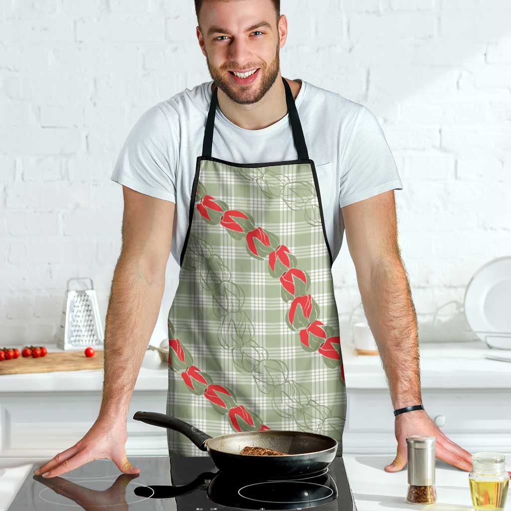 Omaomao Aloha Hawaii Apron Rosebud Lei With Palaka Motif - Polynesian Pride