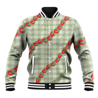 Omaomao Aloha Hawaii Baseball Jacket Rosebud Lei With Palaka Motif LT14 Unisex Green - Polynesian Pride