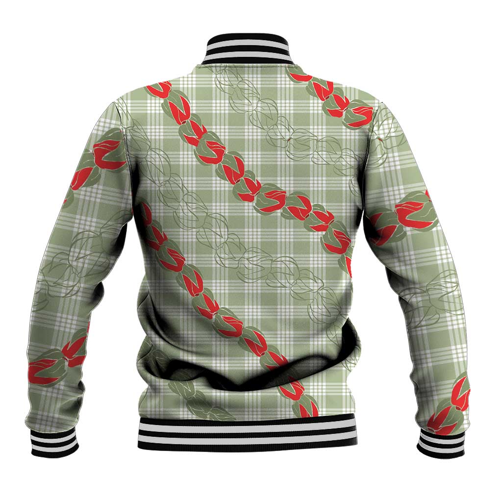 Omaomao Aloha Hawaii Baseball Jacket Rosebud Lei With Palaka Motif LT14 - Polynesian Pride