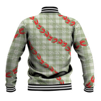 Omaomao Aloha Hawaii Baseball Jacket Rosebud Lei With Palaka Motif LT14 - Polynesian Pride