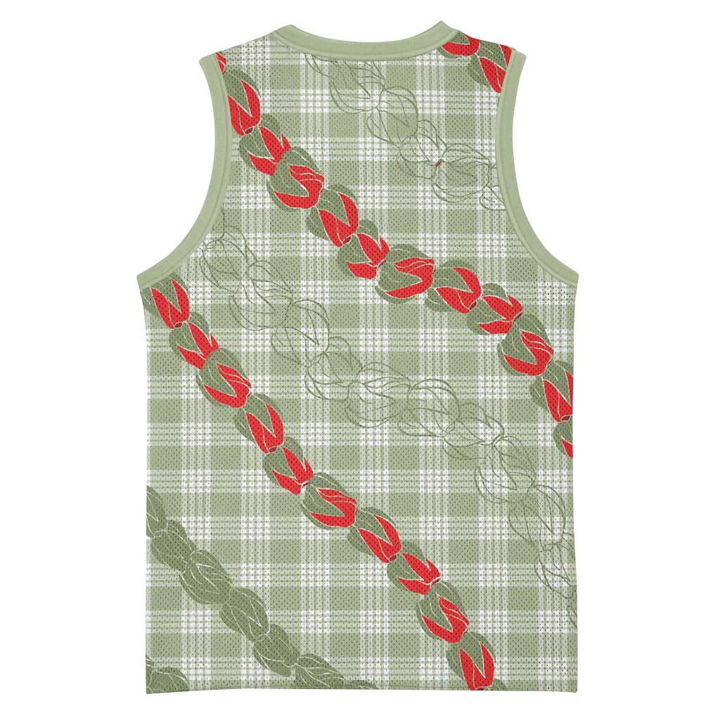 Omaomao Aloha Hawaii Basketball Jersey Rosebud Lei With Palaka Motif LT14 - Polynesian Pride