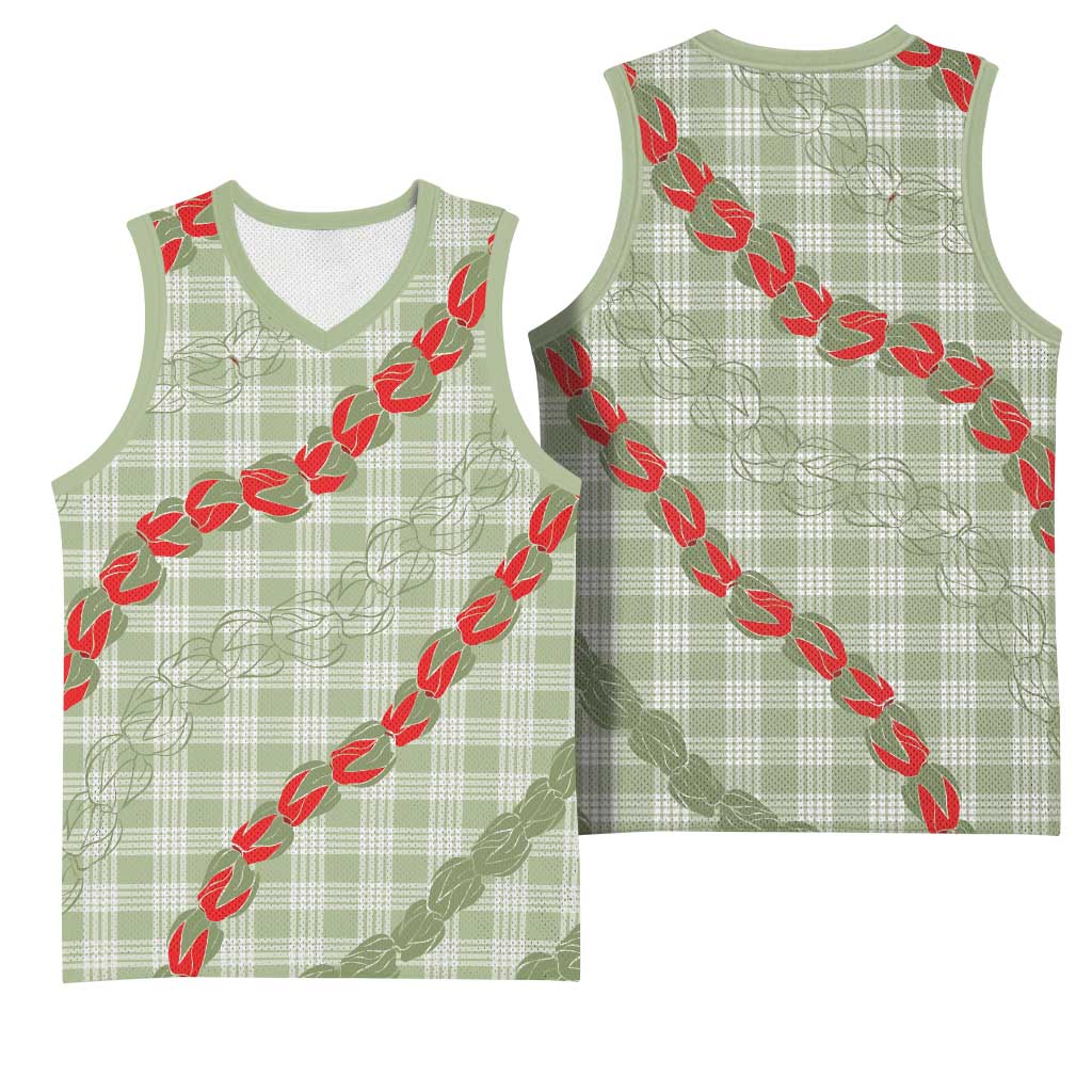 Omaomao Aloha Hawaii Basketball Jersey Rosebud Lei With Palaka Motif LT14 - Polynesian Pride