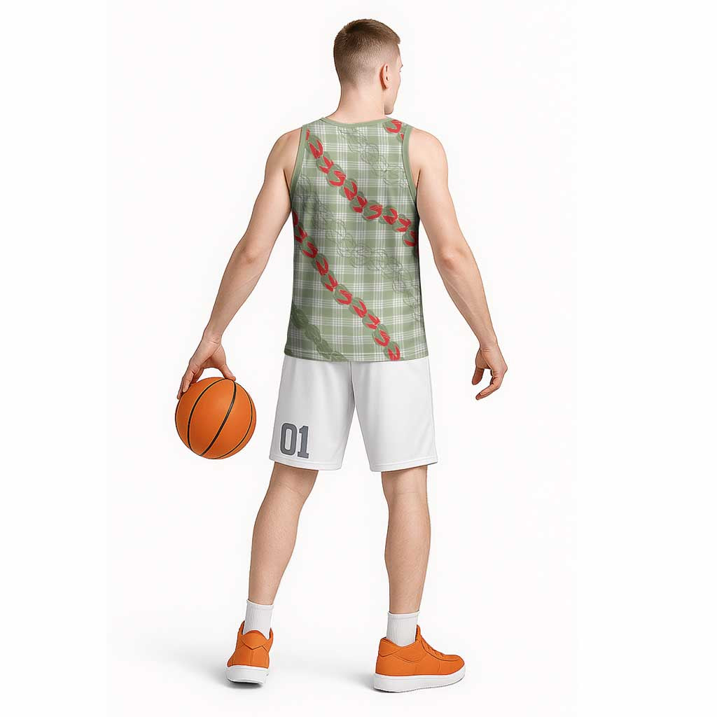 Omaomao Aloha Hawaii Basketball Jersey Rosebud Lei With Palaka Motif LT14 - Polynesian Pride