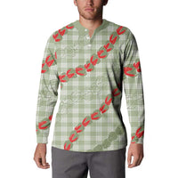 Omaomao Aloha Hawaii Button Sweatshirt Rosebud Lei With Palaka Motif LT14 - Polynesian Pride
