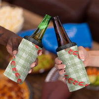 Omaomao Aloha Hawaii 4 in 1 Can Cooler Tumbler Rosebud Lei With Palaka Motif - Polynesian Pride