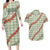 Omaomao Aloha Hawaii Couples Matching Long Sleeve Bodycon Dress and Hawaiian Shirt Rosebud Lei With Palaka Motif - Polynesian Pride