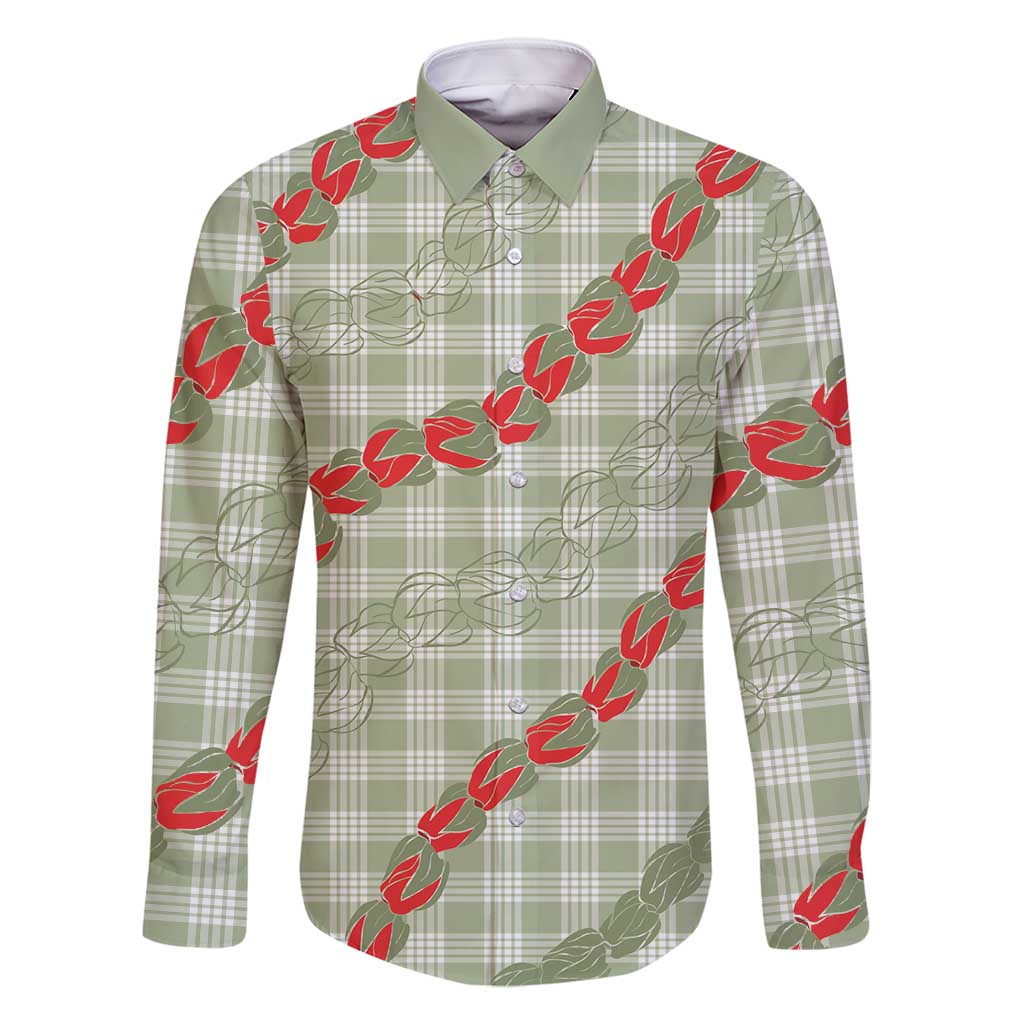 Omaomao Aloha Hawaii Family Matching Mermaid Dress and Hawaiian Shirt Rosebud Lei With Palaka Motif - Polynesian Pride