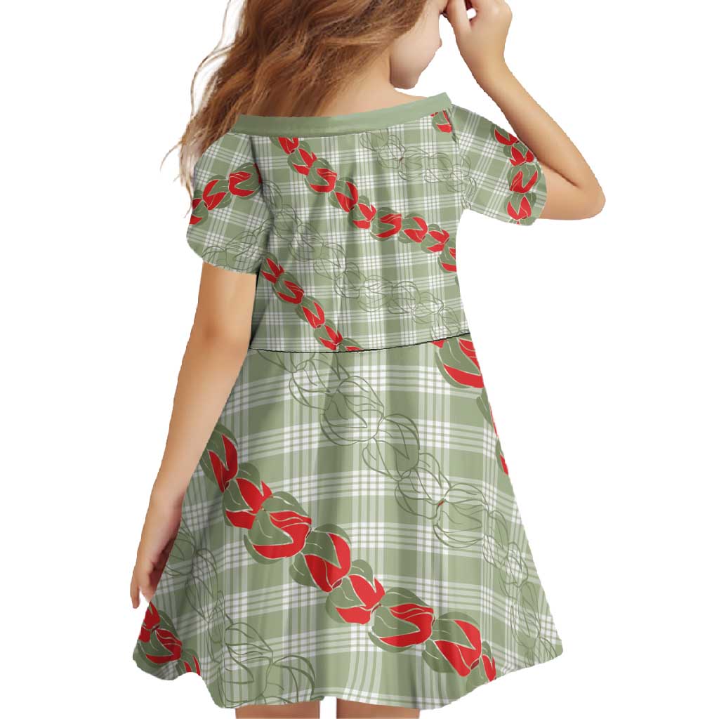 Omaomao Aloha Hawaii Family Matching Off Shoulder Maxi Dress and Hawaiian Shirt Rosebud Lei With Palaka Motif - Polynesian Pride